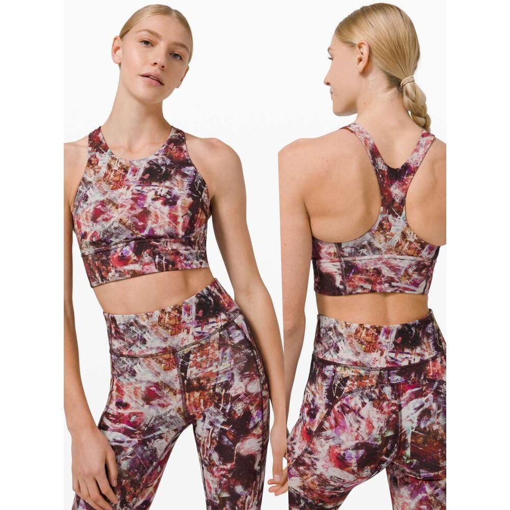 LULULEMON Wunder Train Long-Line Bra Medium Support Size 4 Urbantricity Multi